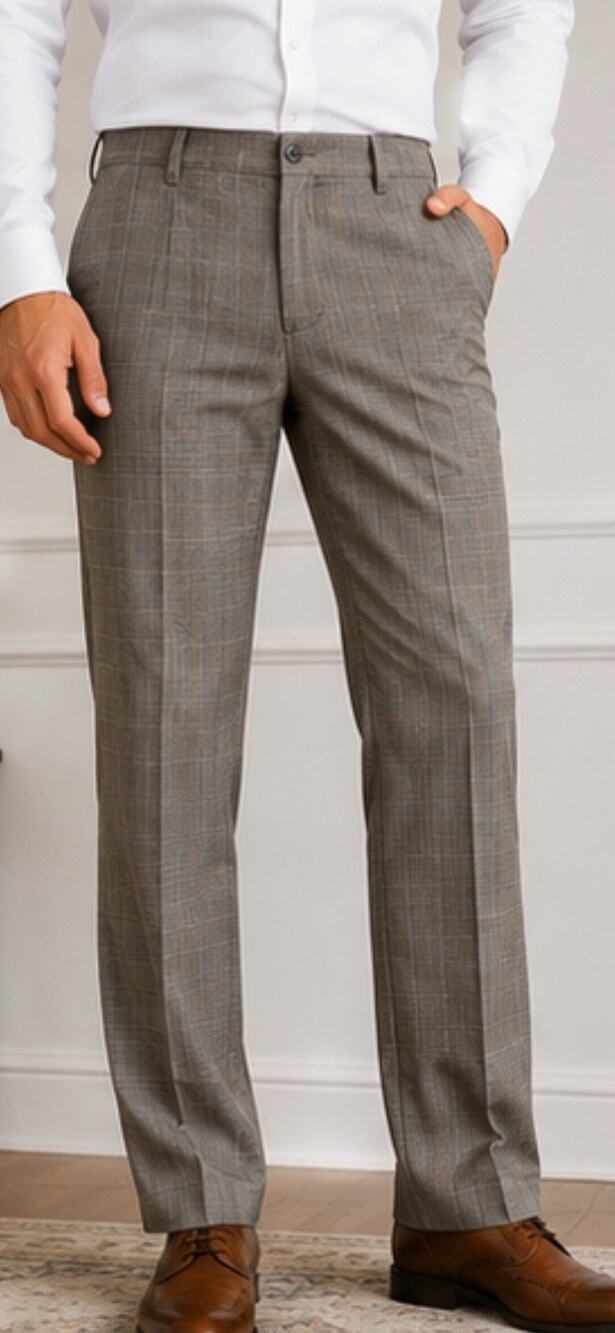 Louis Raphael Rosso Gray Glen Plaid Dress Pants Men’s 38x34 Flat Front